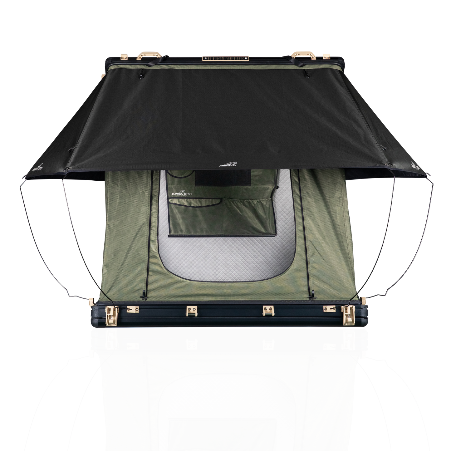 Hawk's Nest V2 Rooftop Tent - Wide - Green